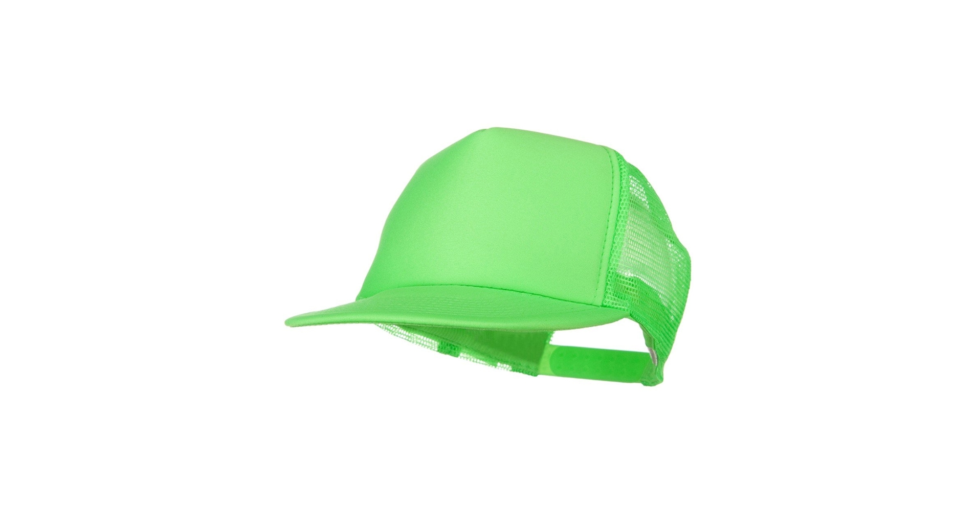 5 Panel Neon Color Poly Mesh Cap - Neon Green W36S65F (One